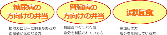 糖尿病・腎臓病・減塩食弁当